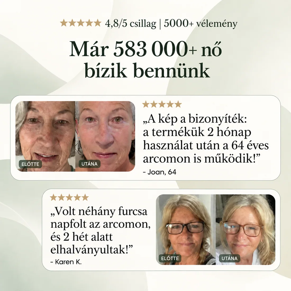 FJORA Organics teljes bőrápoló rendszer érett bőrre – csillagos értékelés és két vásárlói vélemény